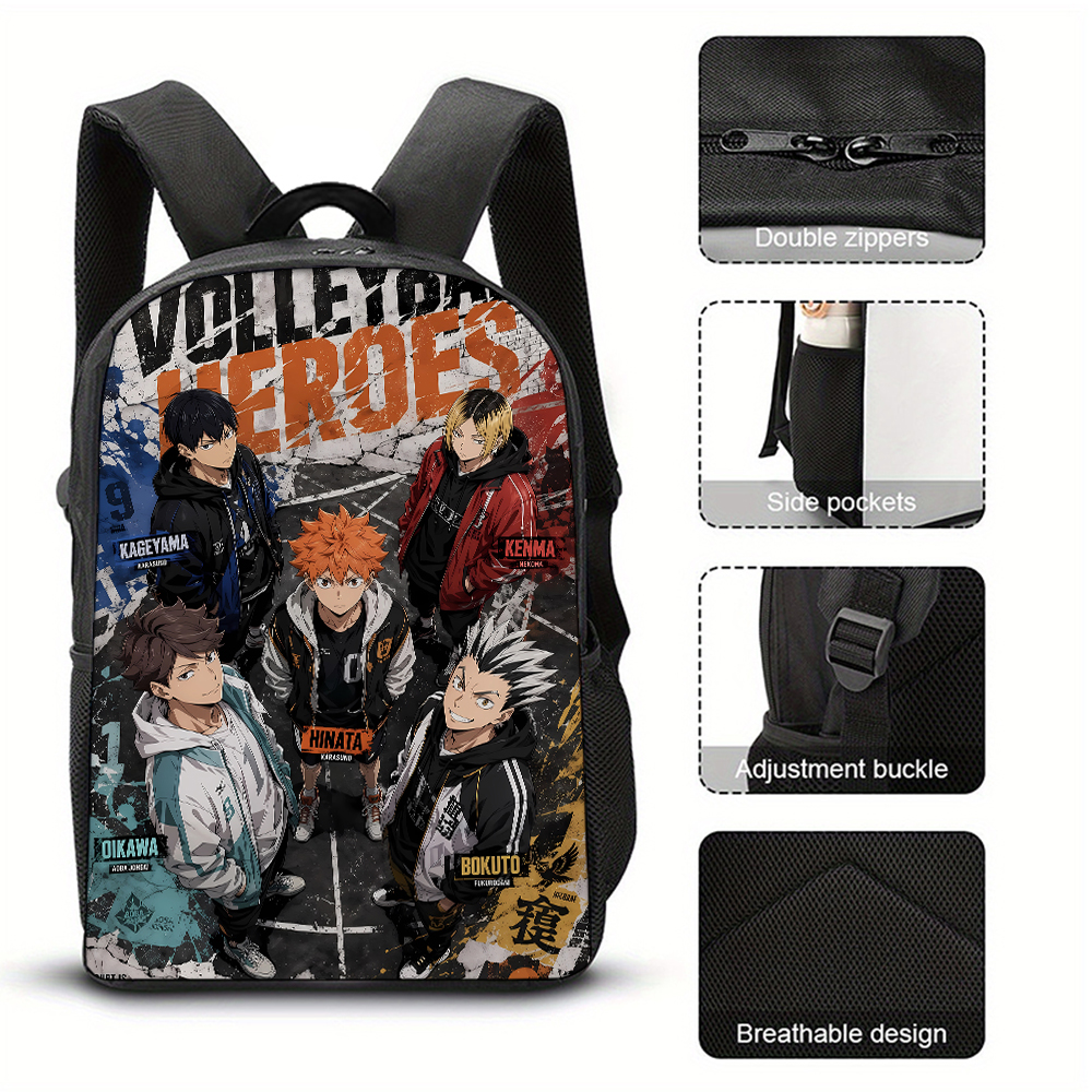 School Backpack Teen - Plecak Anime Haikyuu dla dzieci, nastolatków,