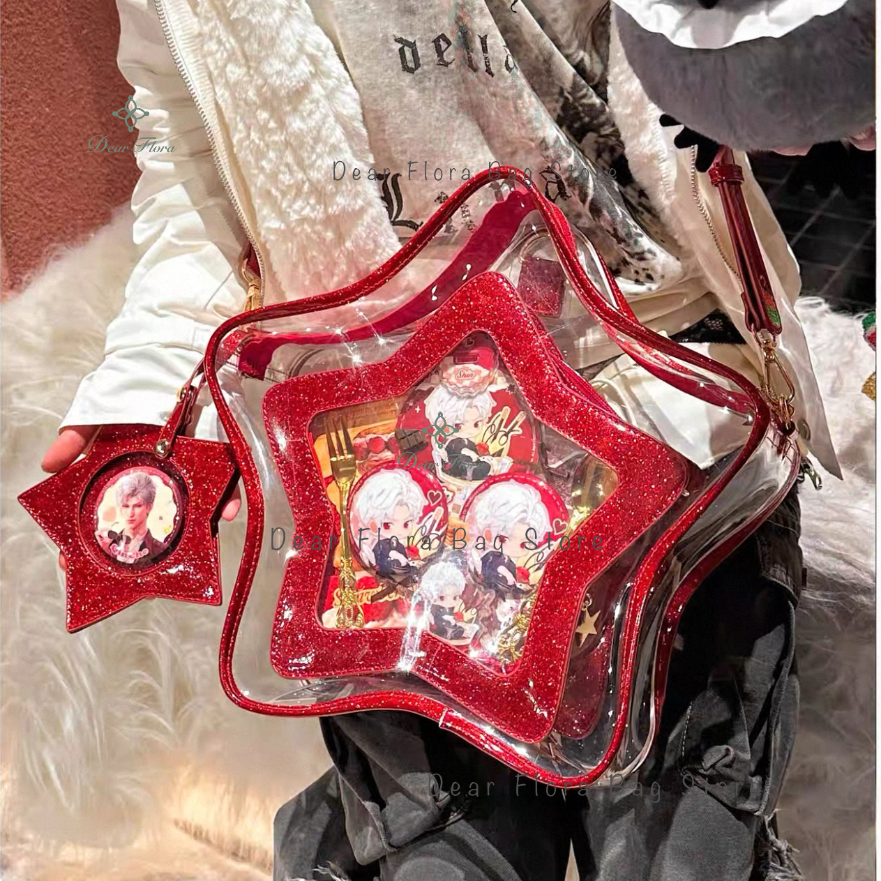 Mini Backpack Purse - Urocza torebka crossbody Y2K z błyszczącą