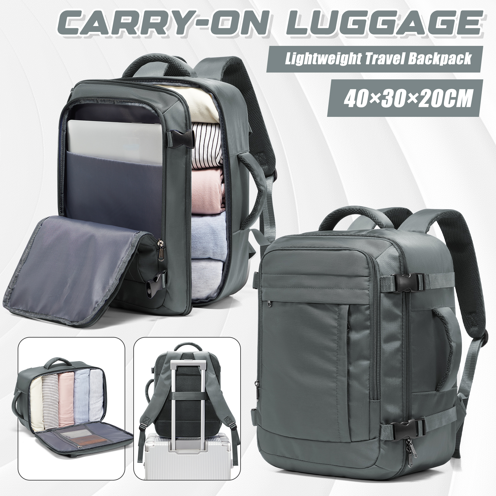 Canvas Backpack Casual - Torby podręczne Ryanair 40x30x20 do przechowywania