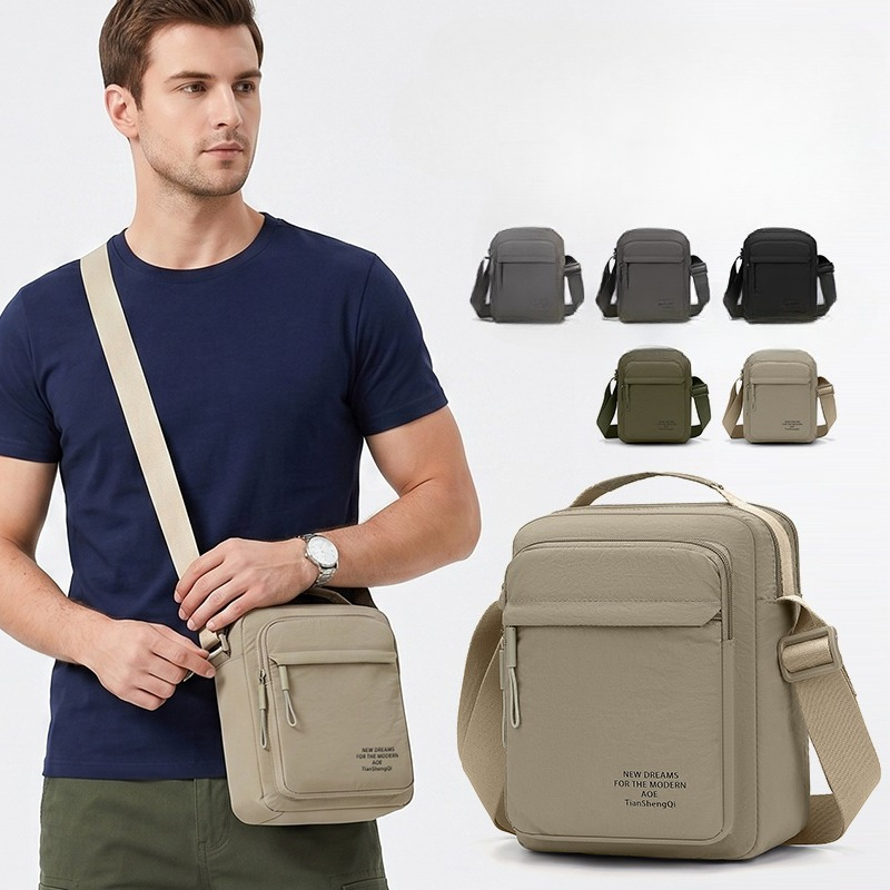 Sling Backpack Shoulder - Męska nylonowa torba crossbody, modna, uniwersalna,