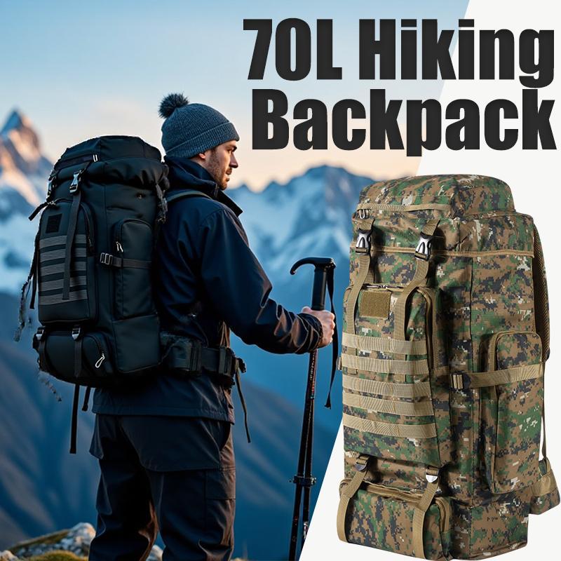 Hiking Backpack Waterproof - Profesjonalny plecak turystyczny 70L, duża pojemność,