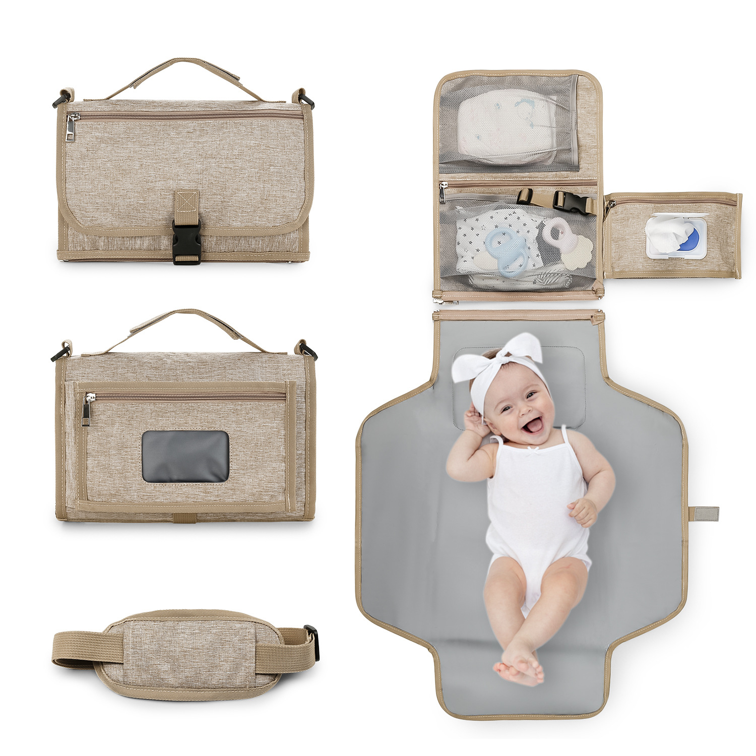 Backpack Diaper Bag - Przewijak 3 w 1 Przenośny przewijak