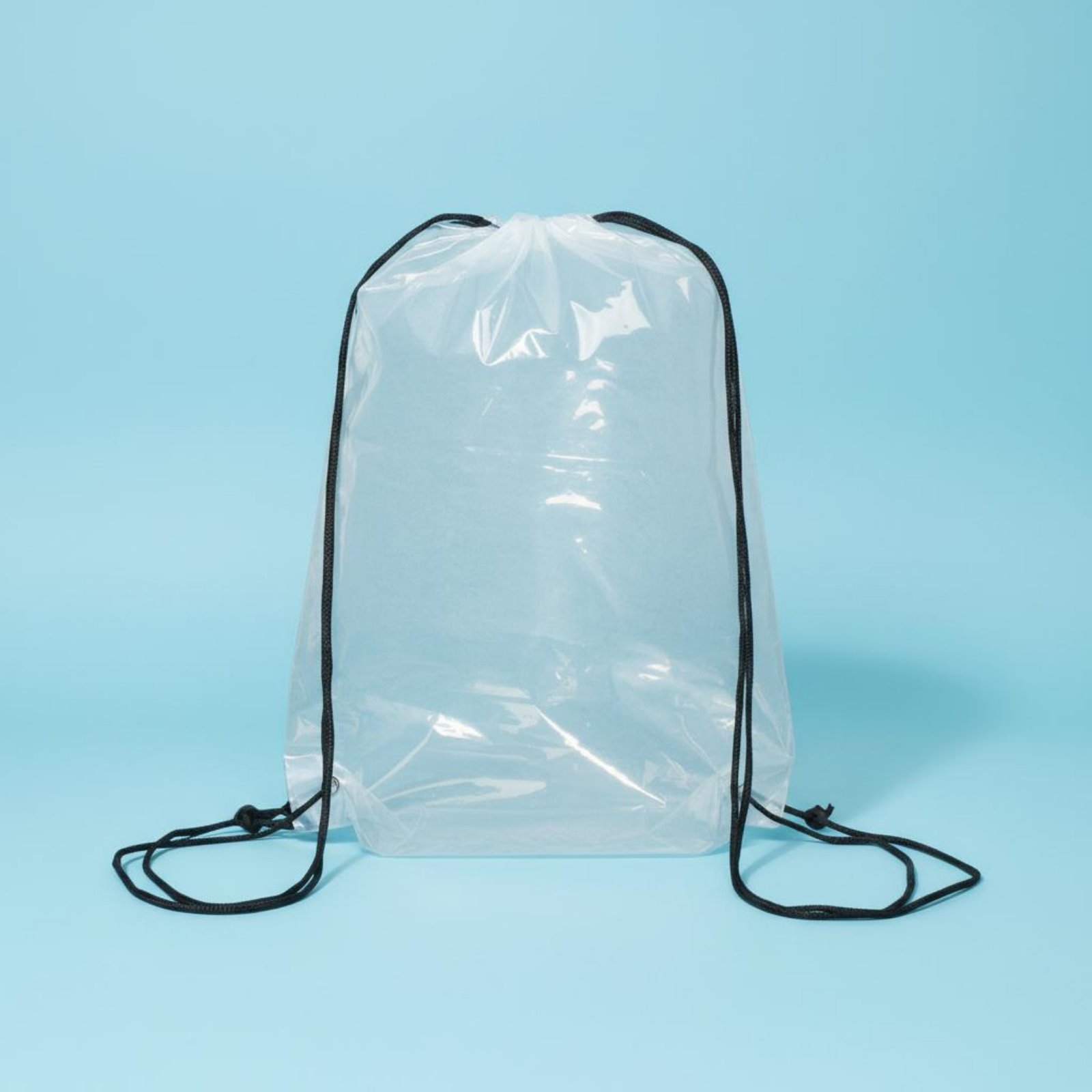 Drawstring Gym Bag - Przezroczysty plecak ze sznurkiem, wodoodporna przezroczysta