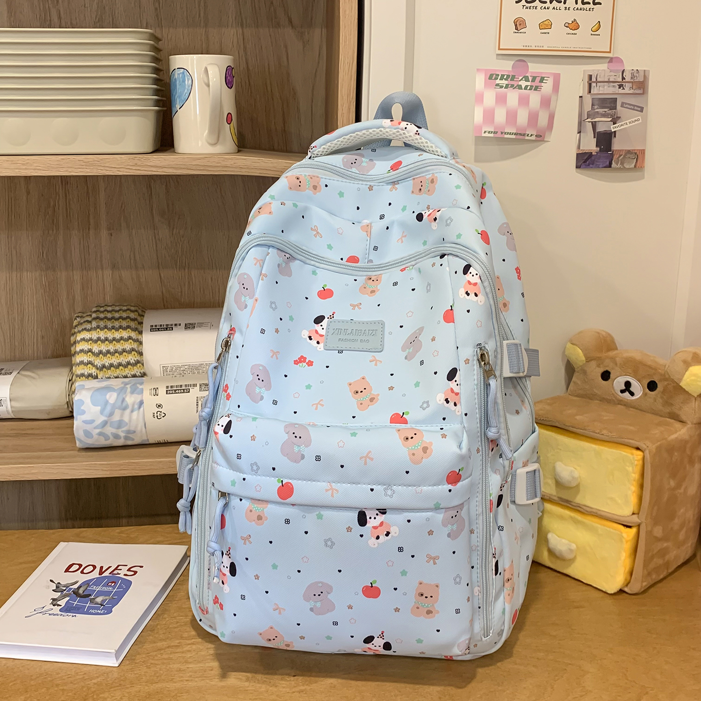 School Backpack Teen - Uroczy plecak z nadrukiem zwierzęcym dla