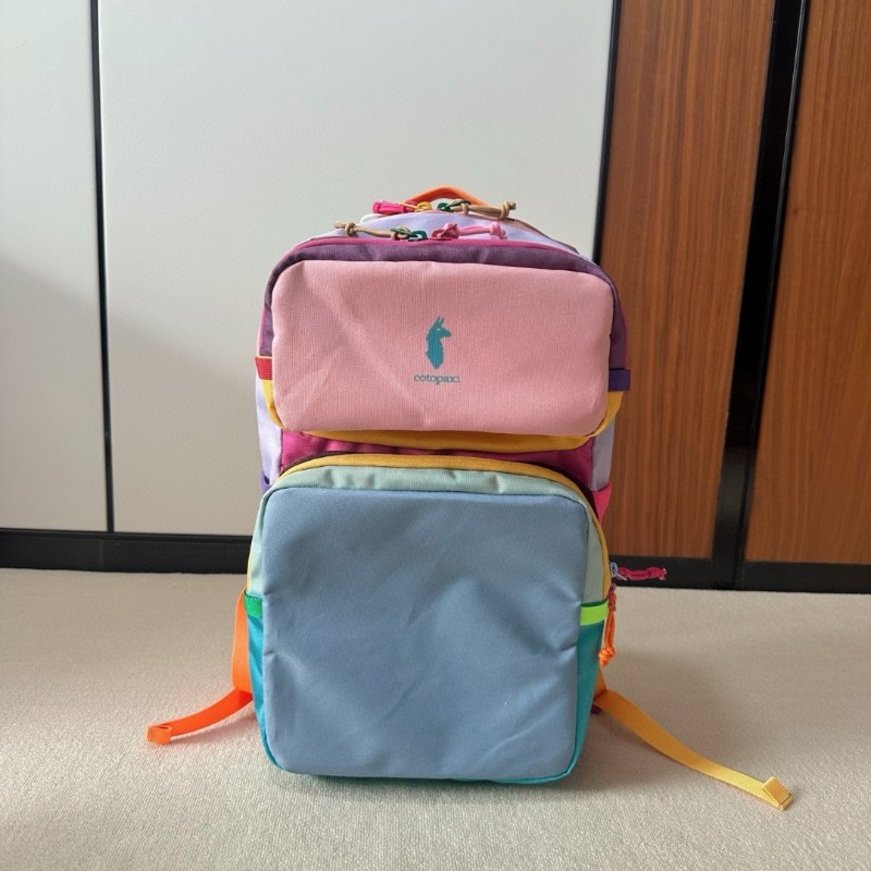 Canvas Backpack Casual - Plecak Dopamine Color Block, lekki nylonowy