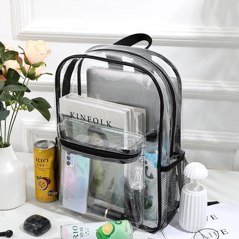 Canvas Backpack Casual - Przezroczysty plecak sportowy z PVC do