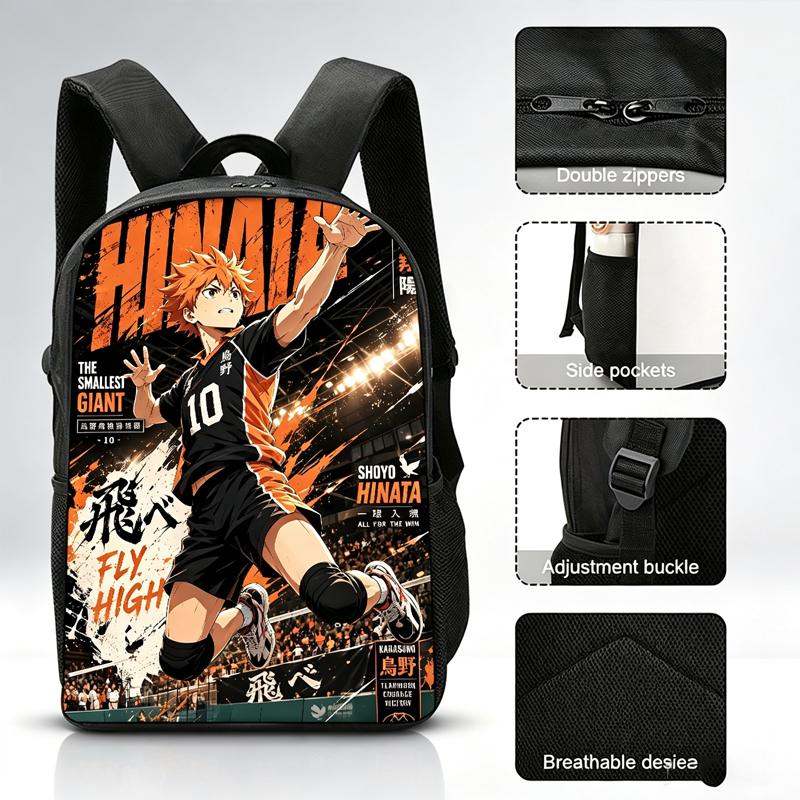 School Backpack Teen - Plecak z nadrukiem anime Haikyuu dla