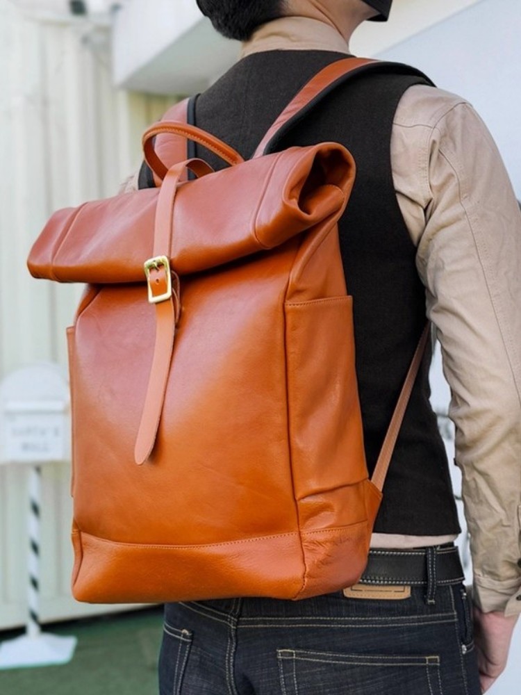 Duży męski plecak ze skóry nat – Leather Backpack Vintage recenzja i cena