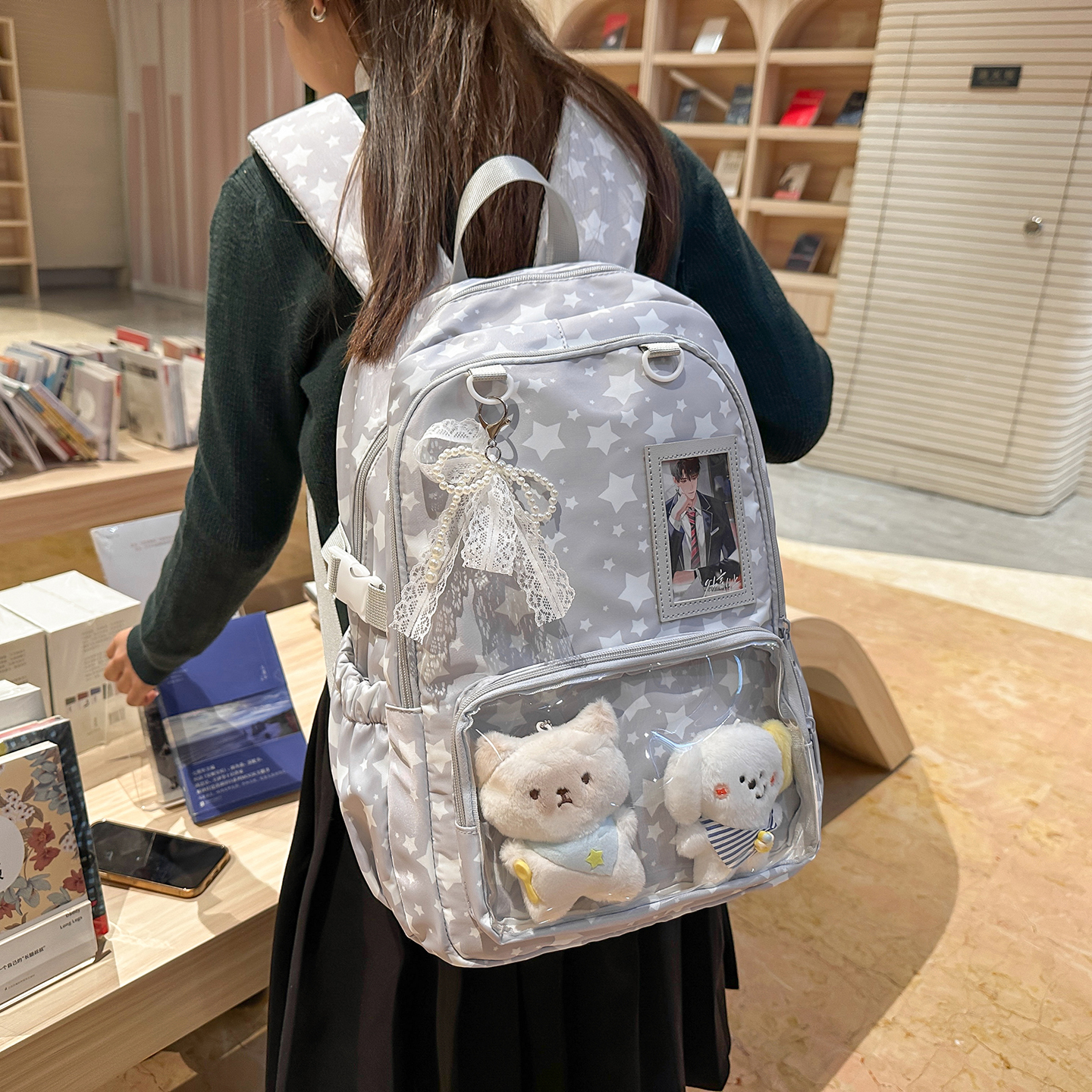Damski plecak z nadrukiem gwia – Canvas Backpack Casual recenzja i cena