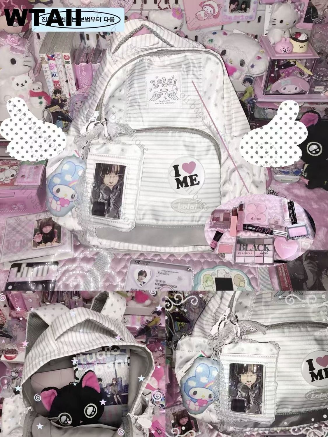 Plecak w paski z dekoracją w k – Canvas Backpack Casual recenzja i cena