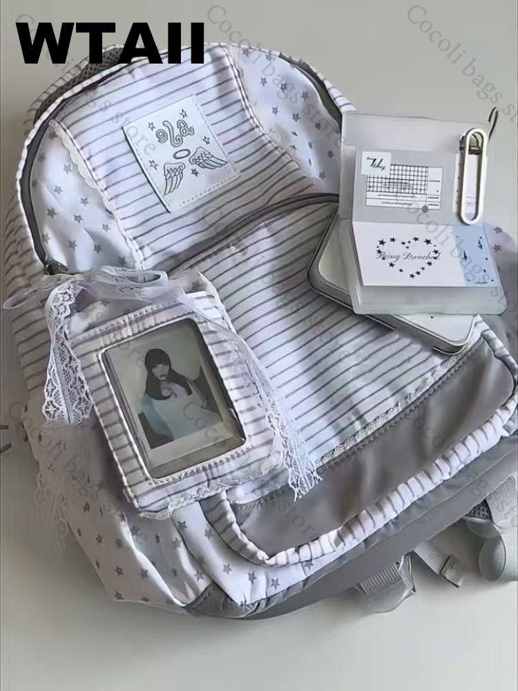 Plecak w paski z dekoracją w k – Canvas Backpack Casual recenzja i cena