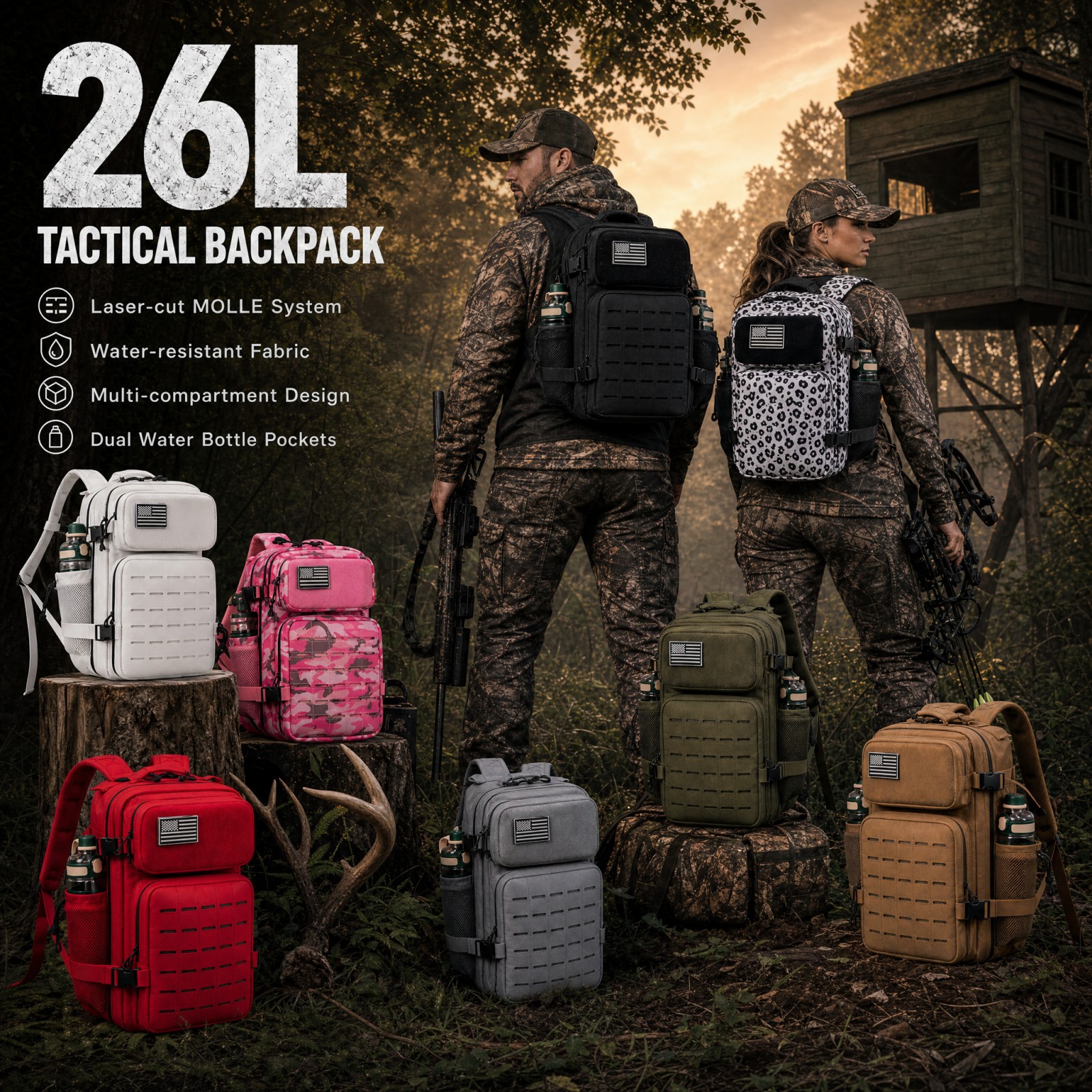 Plecak taktyczny myśliwski 26L – Rucksack Military Style recenzja i cena