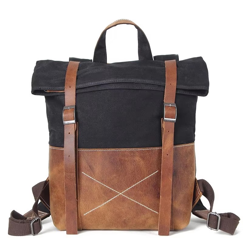 Modny męski plecak z woskowane – Leather Backpack Vintage recenzja i cena