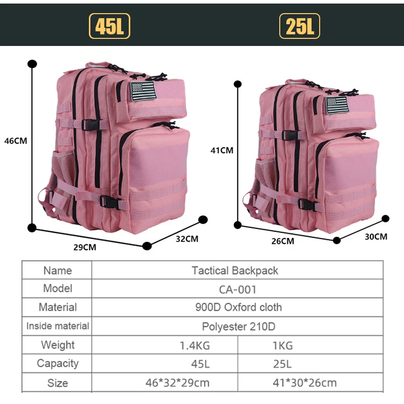 Plecak Taktyczny 25L/45L 3P Mę – Rucksack Military Style recenzja i cena